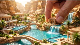 Building a Miniature Hidden Waterfall Resort Inside a Desert Canyon  DIY Construction Timelapse