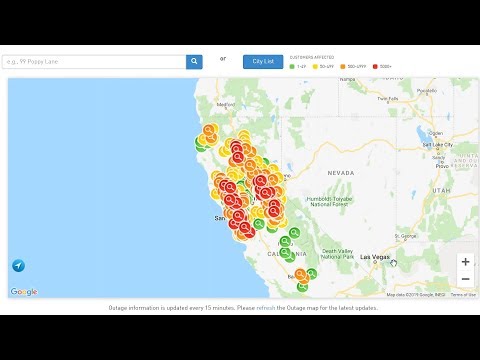 PG&E Power Shut Off Outage in California