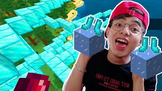 ThắnG Tê Tê Chế Tạo Đôi Giày Đi Ra Kim Cương Đóng Băng Nước Trong Game Minecraft