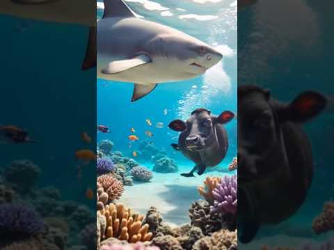 البقرة تسبح مع القرش Ai Aivideo Asmrsounds Vypシ Explorepage Exploring 