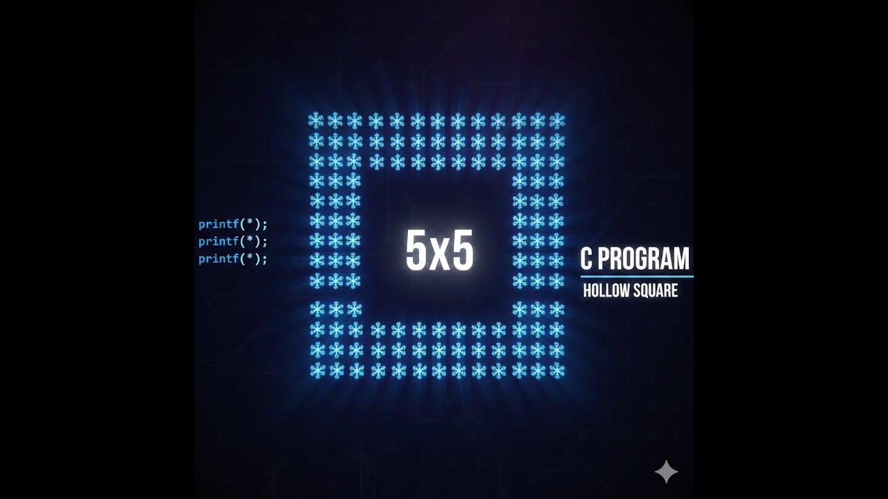 Hollow Square Pattern in C | C Pattern Program For Beginners | STAR ...