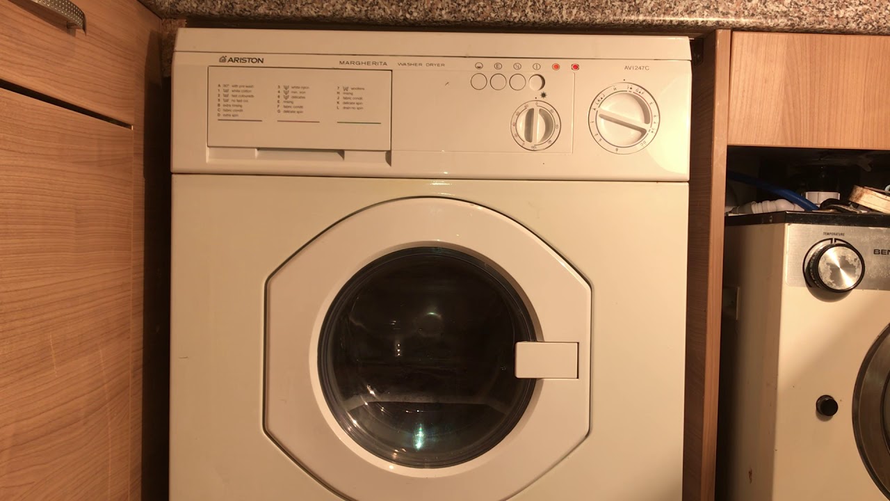 Ariston Margharita Washer Dryer AV1247C Programme 7 Mini Wool 40 YouTube