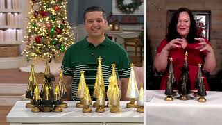 Set of 3 7.5" Starry Night Trees with Sheer Bags by Valerie on QVC