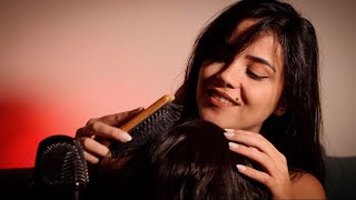 ASMR Hair Brushing اختك الكبيرة تمشطلك شعرك قبل النوم اي اس ام ار #asmr screenshot 3