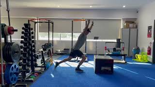 Acceleration - 1/2 Kneeling to Box (Dowel OH Band Resisted)