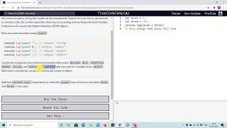Tutorial 3 - using typeof to check the type of variable - freecodecamp