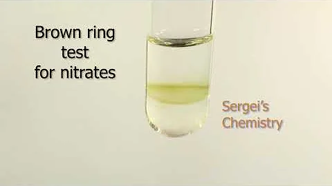 Brown ring test for nitrate ions NO3- . Formation of [Fe(H2O)5(NO)]SO4