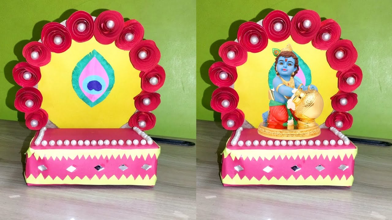 Janmashtami craft ideas with paper/ janmashtami craft decoration ...