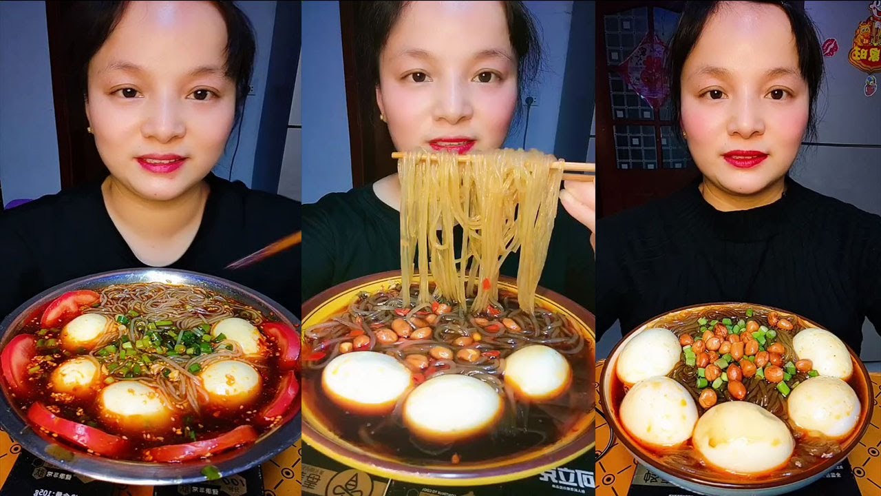 Mukbang ASMR 매운 국수와 계란 | Spicy Noodles paired with Soft Boiled Eggs (Dining Sounds)