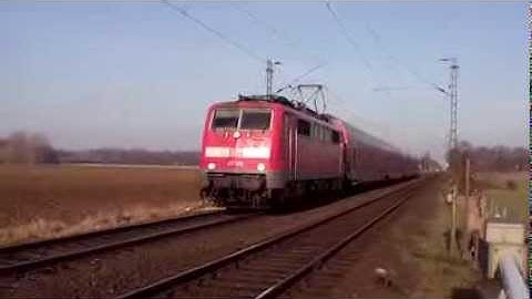 7.1.2015 Meerbusch-Bosinghoven Germany : Bi-Level DB Passenger Train