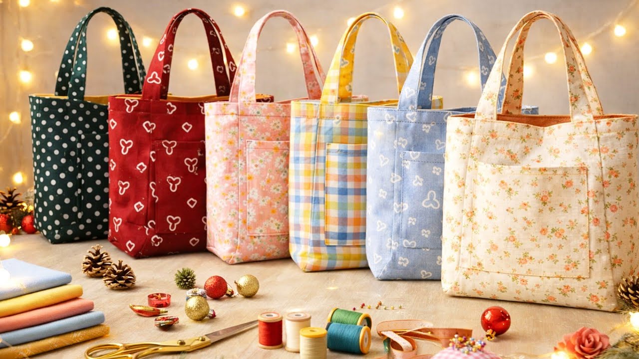 Как сшить сумочку со складками | Сумка-тоут | Простой урок шитья для начинающих | Сделай сам