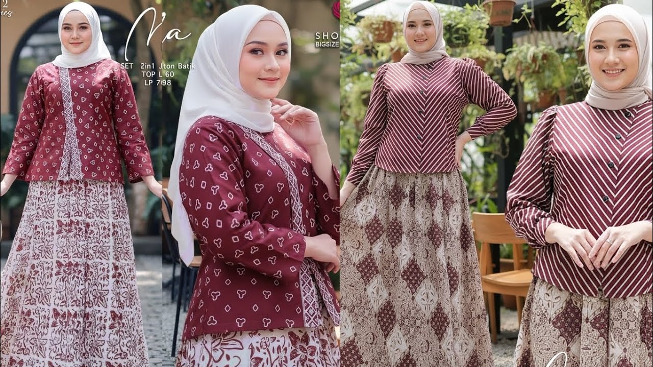 MODEL GAMIS TERBARU 2025 2026 SIMPLE ELEGAN MOTIF BATIK