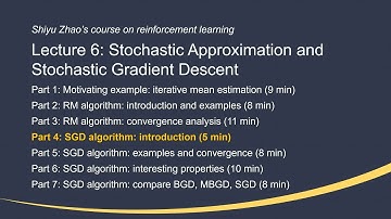 L6: Stochastic Approximation and SGD (P4-SGD algorithm: introduction) —Math Foundations of RL