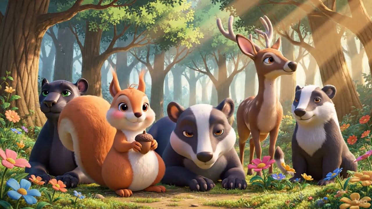 Squirrel Makes New Friends 🐿️💛 | A Sweet Kids Animal Cartoon Adventure