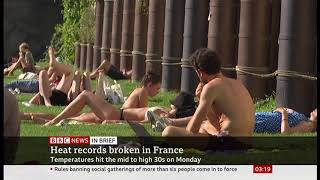 Weather Events 2020 - Temperature records beaten yesterday (France) - BBC - 15th September 2020