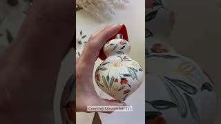 Releasing November 1st hand painted ceramic ornaments. #watercolor #christmas #ornaments #painting