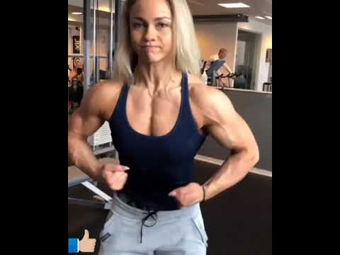 Angelica Enberg Flexing Hard Biceps
