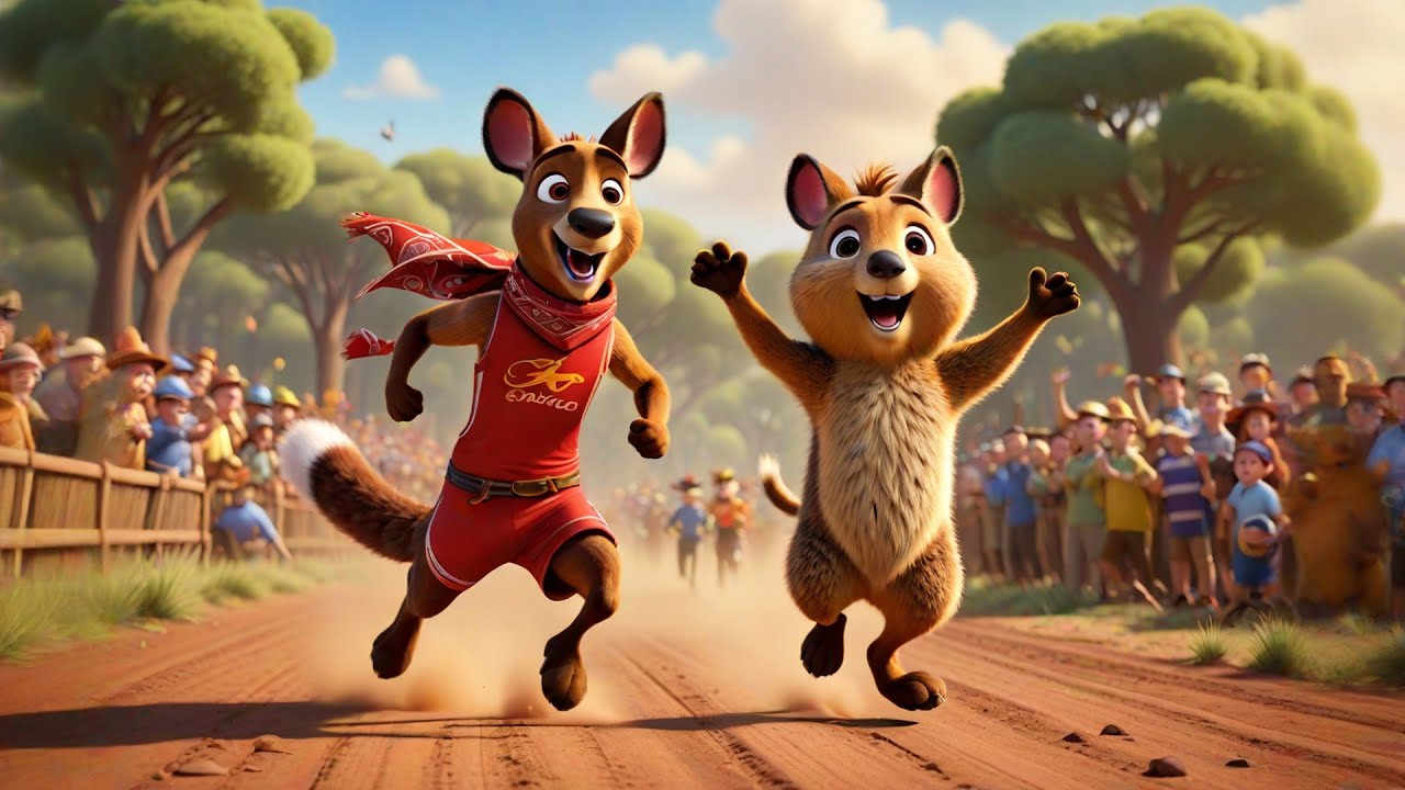 Kangaroo Jumping Race 🦘🏁 | Animal Song for Kids | Fun Learning and Adventure