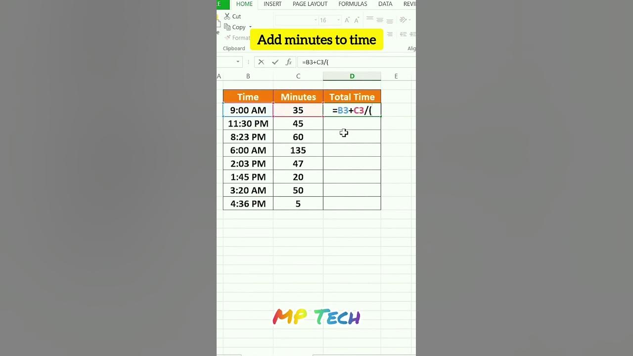 Add minutes to time in excel exceltips tutorial trendingreels 