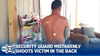 N. Houston security guard aiming for robbery suspect mistakenly shoots victim twice in back
