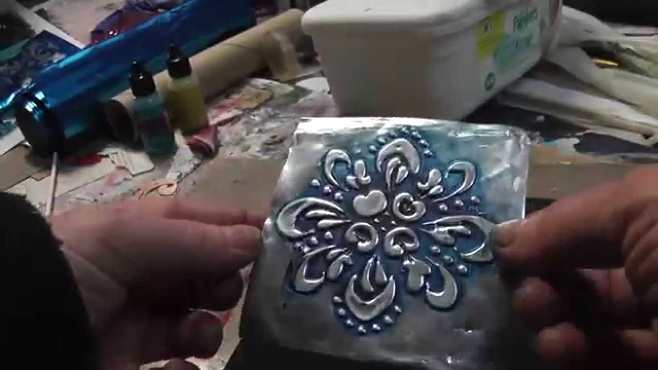 Embossed Metal Alcohol Ink Card - YouTube