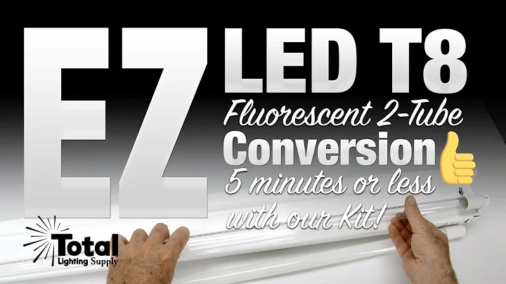 EZ LED T8 Fluorescent 2-Tube light Conversion in 5 minutes or less by Total Bulk Lighting