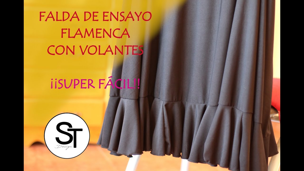 Falda de baile flamenco con volante