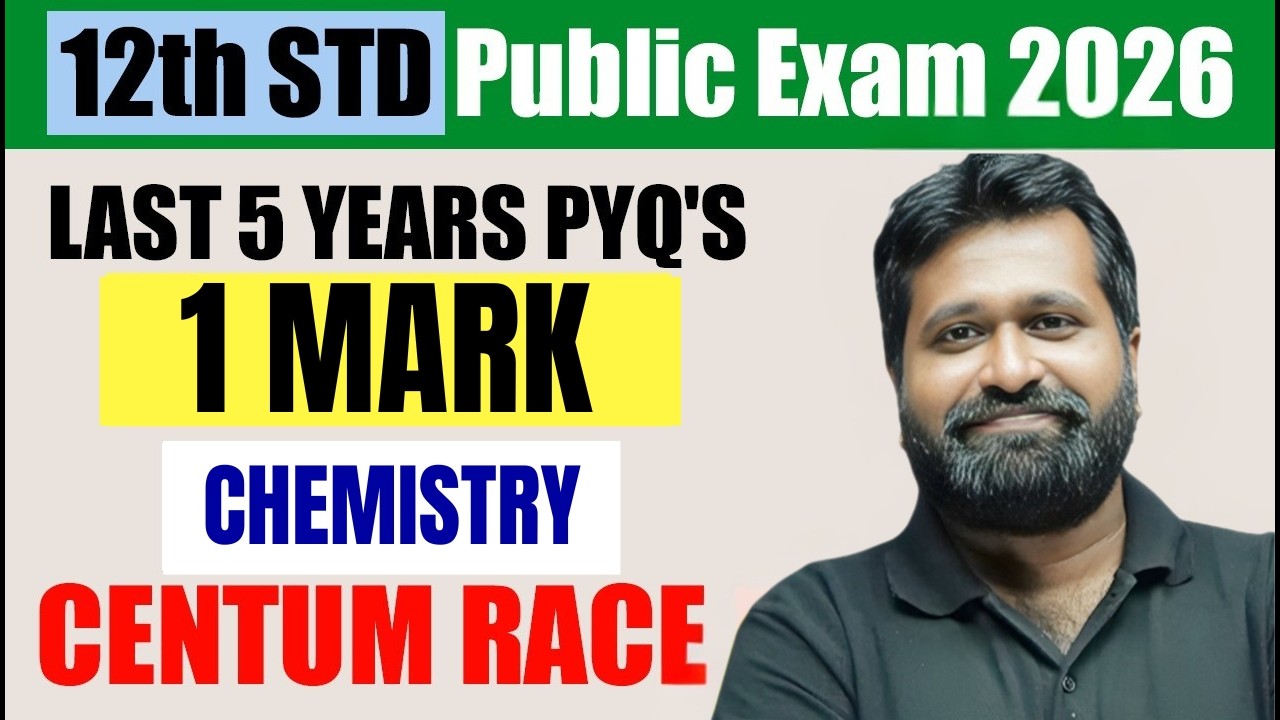 1 Mark From Last 5 Years PYQ's | Chemistry in Tamil | 12th Std Public Exam 2025-26 | TN State Board