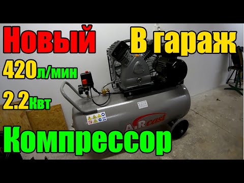 Новый, двухпоршневой компрессор в гараж, 220в AirCast(Remeza) СБ-4/С-100.LB30A.