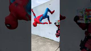 Spiderman pranks Deadpool…😂 #parkour