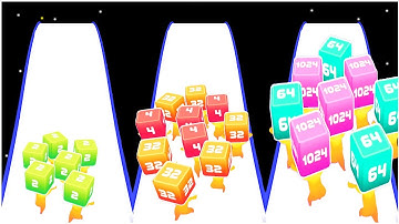 Merge Numbers Gang - merge 2048 cube run - jelly 2048 run - Gameplay -  Max Levels (Lvl 1-20)