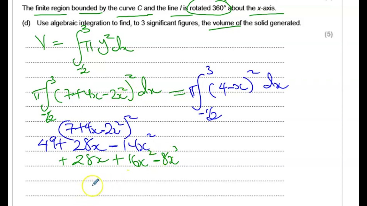 How to Use Integration to find Volume of Solid Generated when a Finite Region is Rotated-Part 3 of 3
