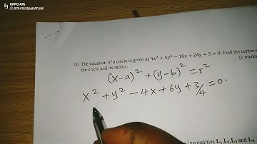 THE EQUATION OF A CIRCLE, CENTRE AND RADIUS