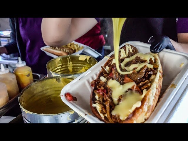 Philly Cheesesteak Drenched in Melted Cheese, Seen and Tasted in Soho, Street Food of London