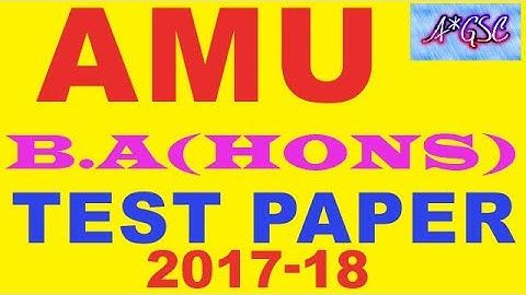 AMU B.A (HONS) TEST PAPER 2017-18