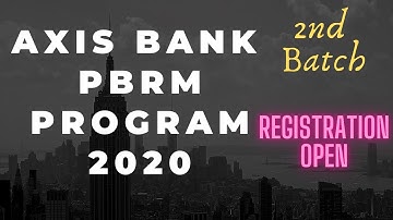 Axis Bank PBRM Program Vacancy 2020 | Axis Bank Priority Banking program 2020