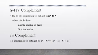 Computer Organization - Complements, Arithmetic addition and subtraction by Dr G D Jasmin