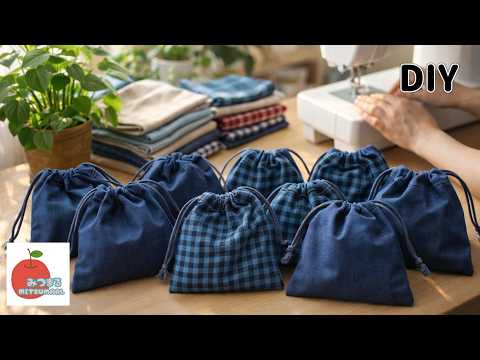 この作り方は意外すぎた！リバーシブル巾着の楽しい作り方！ - YouTube