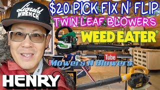 POULAN PRO BVM200VS WEEDEATER FB25 25CC GAS LEAF BLOWER 20 TWIN PICK FIX N FLIP CARB CLEAN ADJUST