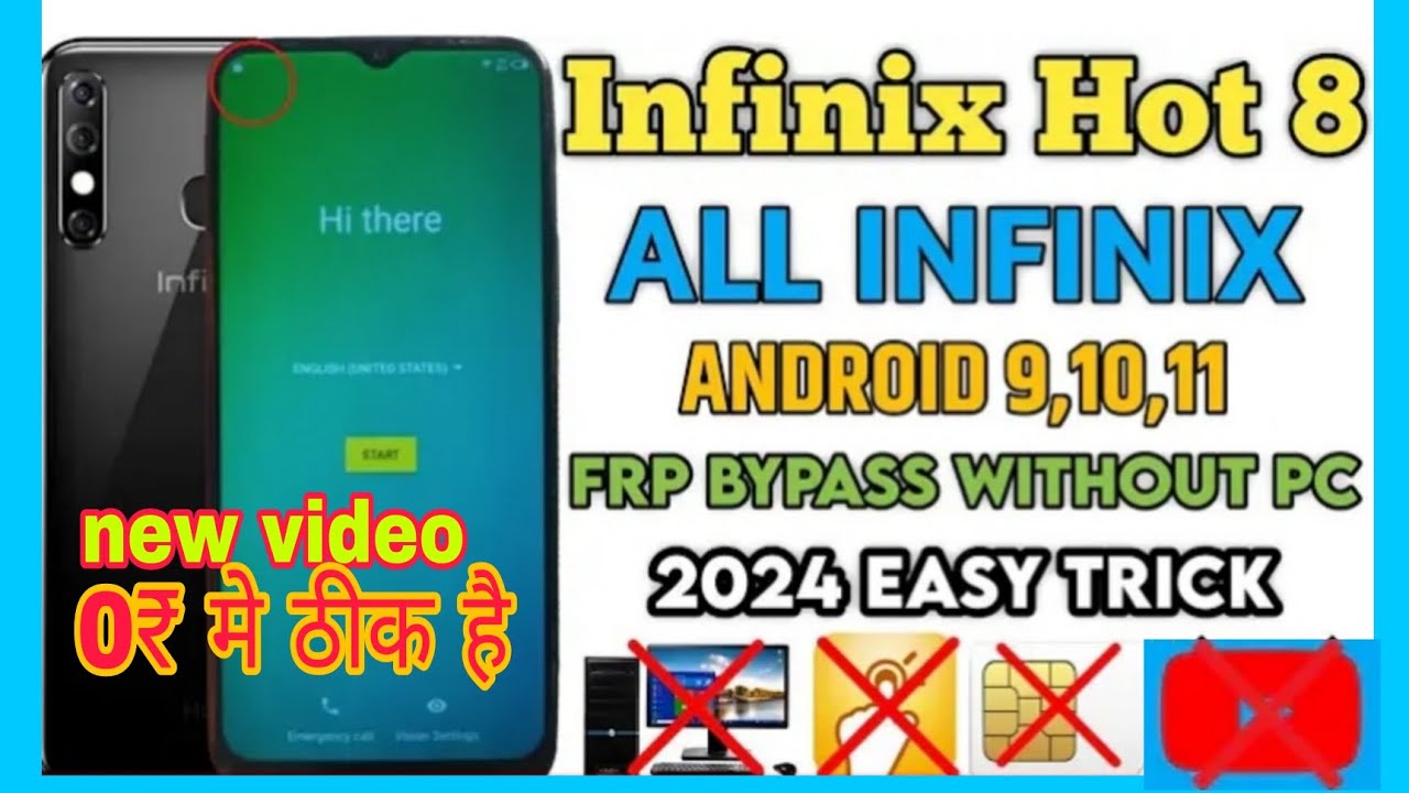 # infinix hot 8 frp bypass google account manager new video 2024