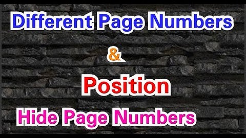 Different Page Numbers and Position in 1 word doc | Hiding Page Numbers