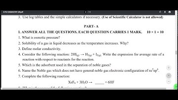 2nd PUC chemistry studies model question paper  2 reduced syllabus 2020-2021