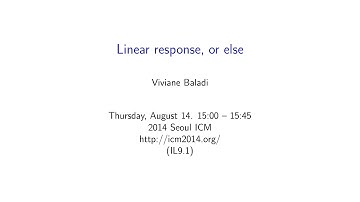 ICM2014 VideoSeries IL9.1: Viviane Baladi on Aug14Thu