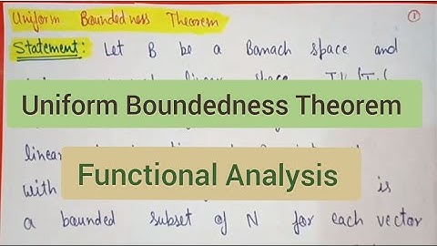 Uniform Boundedness Theorem  | Functional Analysis |