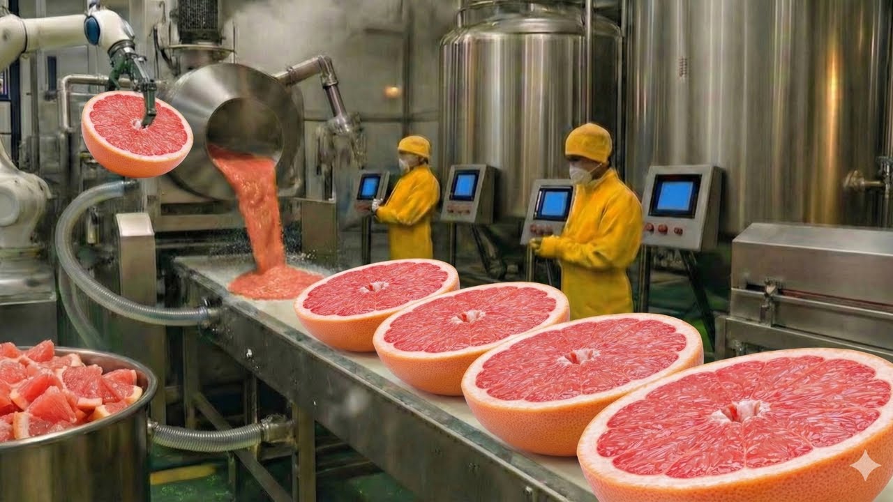 Inside a Modern Grapefruit Processing Factory: From Fresh Grapefruit to Premium Wine (Full Process)