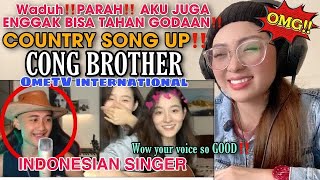 COUNTRY SONG UP‼️CONG BROTHER BISA BUAT CEWEK INI MELELEH‼️OMETV INTERNATIONAL | SINGING REACTION