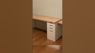 Built-in desk with IKEA ALEX drawers! 🛠️ Easy DIY home office makeover. #diydesk #homeoffice