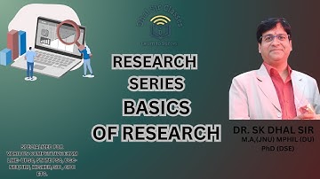 Basics of Research | Research Series | DR. SK DHAL SIR |#sociology #upsc #ugcnet #sociologyoptional