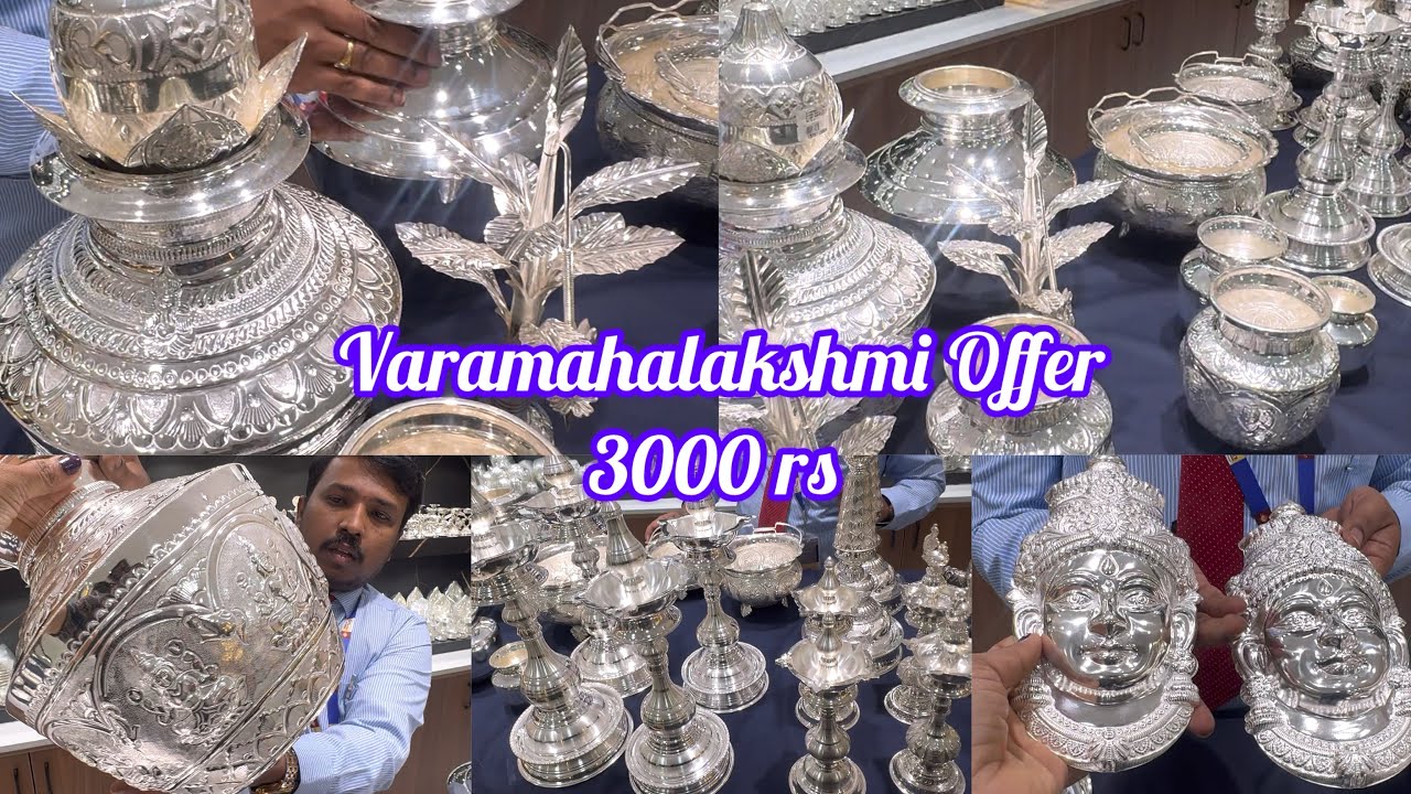 Bangalore Malleshwaram Pure 92.5 Hallmark Silver Pooja Items & Return Gift & Jewellery Collection