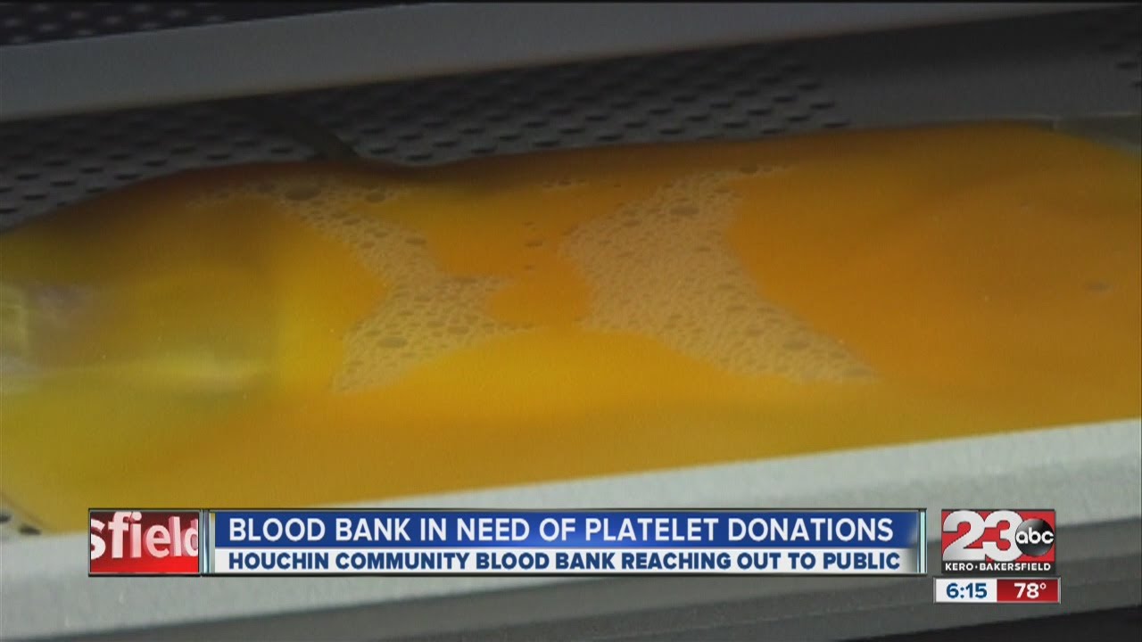 Blood bank in need of platelet donations YouTube